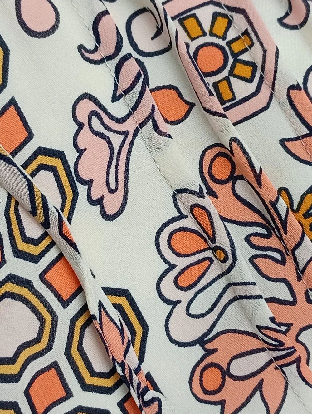 Tory Burch Serena Print Silk Dress Size 6 Women Drawstring Tie Neck Feminine